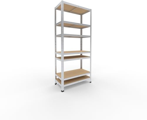 shelfplaza Home 180x80x40cm Schwerlastregal verzinkt mit 7 Böden x 125kg | Kellerregal · Lagerregal · Metallregal · Regale für Kellerraum · Steckregal · Abstellraum Regal