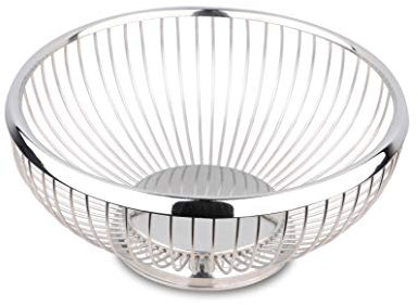 Weis Brotkorb Obstkorb Ø 17,5 cm Edelstahl Silber, Maße: 17,5cm x 17,5cm x 8,3cm, 16937