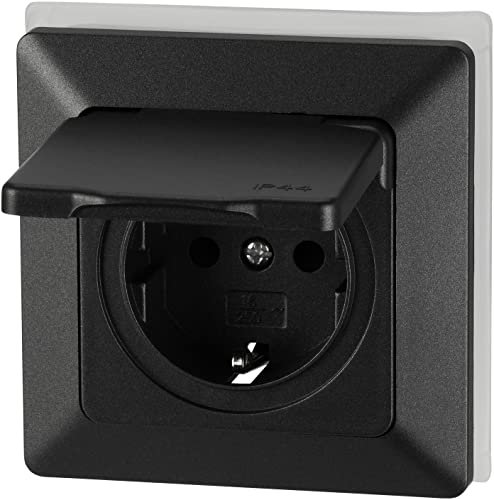 Presa da incasso IP44, All-in-One, Serie C1 antracite