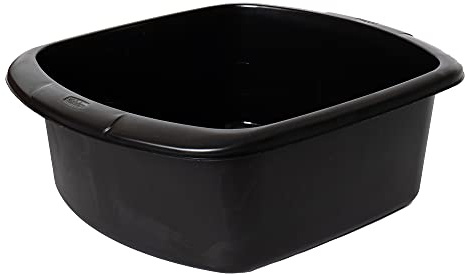 VR7 Cuenco rectangular de plástico negro para fregadero, cocina, lavabo y mezcla