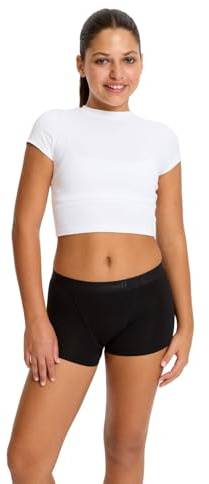 Modibodi Pantalon menstruel pour Adolescent Hipster Boyshort - sous-vêtements menstruels - Débit modéré 30 ML - Noir
