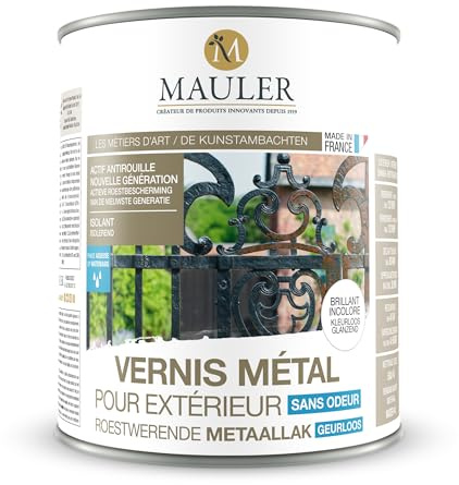 Mauler Vernis métallique antirouille - Protection contre la couleur et inodore - Brillant 1L