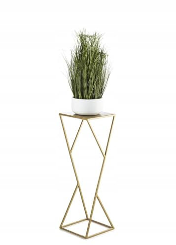 HowHomely Colonne de fleurs décorative moderne en métal doré 70 cm