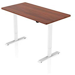 - AGIL - Elektrisch Höhenverstellbarer Schreibtisch - Weißes Gestell mit Einzelmotor & Walnuss Tischplatte - 140 x70 cm - stufenlos verstellbar - Ergonomischer Sitz-steh-Schreibtisch