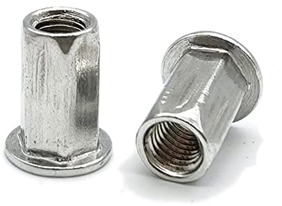 Tuerca de remache de aleación de aluminio M3 M4 M5 M6 M8 M10 M12 Tuerca de remache hexagonal redonda Cabeza plana métrica Inserto de rosca ciega Remache de tapa roscada ( Color : Hex Type , Size : M12
