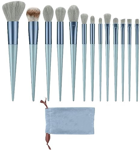 SJBAUTYO 13 Pièces Pinceaux Maquillages Professionnel Set,lot pinceau maquillage, de Pinceaux Maquillage Cosmétique Pinceaux Kit pour Ombre à Paupières,bleu