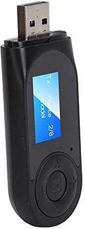 Adattatore USB Bluetooth 5.0 2 in 1 per PC Portatile, Ricevitore Bluetooth a Lungo Raggio con Funzione Vivavoce, Adattatori di Rete Bluetooth con Display LCD per Wins 10/8.1/8