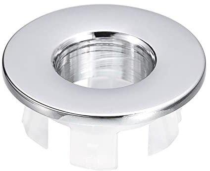 QUARKZMAN Lavabo Garniture Trop-plein Couvercle, Anneaux de Trop-plein 25.3mm, Toilettes Cuisine Lavabo Bonde Couverture Trou Insert en Rond, Cuivre, Argenté