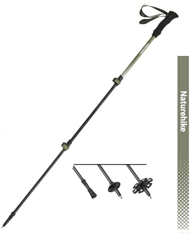 Naturehike 1PC 3K Kohlefaser Trekkingstöcke, 3 Abschnitte zusammenklappbar