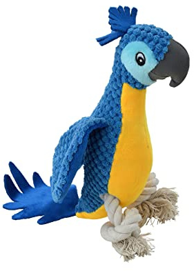 Love Story, Jouet Peluche Perroquet Sonore Polyester 9 x H33 cm Les Bavards Bleu