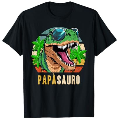 Dinosauro adulto divertente Papa Sauro T-Rex Festa del Papa Maglietta