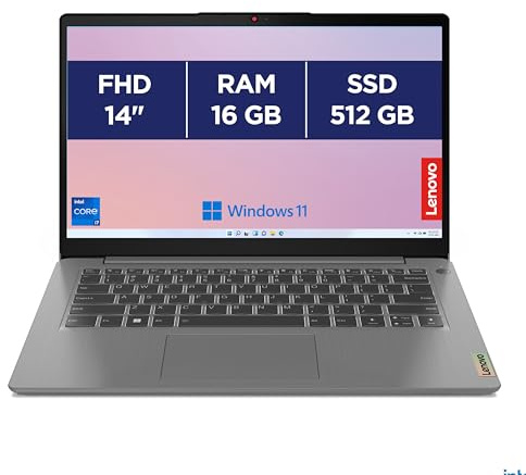 Lenovo IdeaPad 3 14IAU7 - Ordinateur Portable 14'' FHD (Intel Core i7-1255U, RAM 16Go, SSD 512Go, Windows 11 Home) Clavier AZERTY Français - Gris Artique