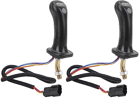 Socobeta Maniglie Joystick per Mini Escavatore 2 Pezzi a 3 Pulsanti, Maniglia Kit Leva Joystick in Lega di Alluminio a 6 Pin per Escavatori, Adatta per DH DX150 215 225 300 370 9C