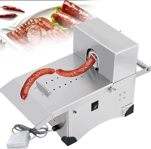DPLWJPP Annodatrice Automatica per Salsicce da 200 W,Reggiatrice per Legare Salsicce in Acciaio Inossidabile,Macchina per Legare Salsicce Commerciale per Ristorante