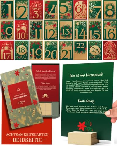 Adventskalender 2025 Achtsamkeit – Adventskalender Frauen – 24 spirituelle Impulse & Übungen für mehr Ruhe, Inspiration & Gelassenheit – Achtsamkeits-Tischkalender 2025 mit täglichen Sprüchen