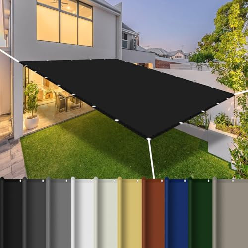 Balkon Sichtschutz 0.7 x 1.8 m PES Polyester Sichtschutz Sonnensegel Windschutz Reißfest Wetterfest für Außenbereiche Wie Garten Und Balkone,Terrasse, Schwarz