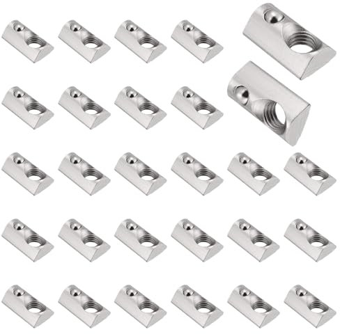 30 Stück M8 Nutensteine, 40-Serie Edelstahl Nutenstein M8 Gewinde mit Zentrierung Steg für Einschwenkbar Befestigungsmaterial Nutenstein M8