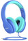 JoySpark Casque filaire pour enfants, limite de volume de 85 dB, casque pour enfants de 3,5 mm avec cordon, réglable, son stéréo pliable pour l'école, bleu