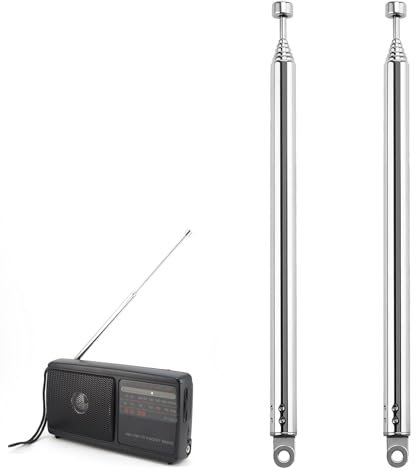 2 Pièces 74cm 7 Sections Antenne Télescopique, Antenne Télescopique Portable FM, Antennes Radio FM Télescopiques Portables, pour TV Dab AM/FM Réception Stéréo