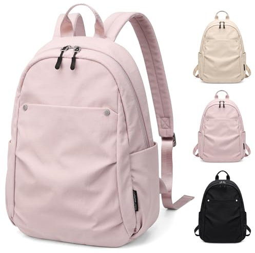 GOLF QUALITY Rucksack Damen Klein Wasserdicht Nylon Leichtgewicht Mode Reisen Damen Casual Daypack Modern Umhängetasche Handtasche Backpack, Cityrucksack Grau Rosa