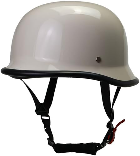 Mezzo Casco Moto Vintage, Tedesco Casco A Faccia Aperta Retrò Omologato DOT/ECE, Caschi Jet Per Donna E Uomo Adulto, Caschi Cromwell Con Fibbia A Sgancio Rapido Regolabile 4,XL=61-62CM