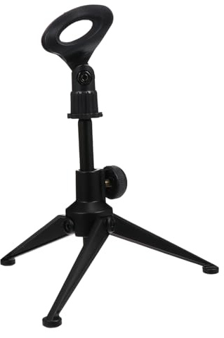 TOYANDONA Schwarzes Verstellbares Mikrofonständer Kunststoff Tischmikrofonstativ Klappbar und Installieren für Desktop Aufnahmen