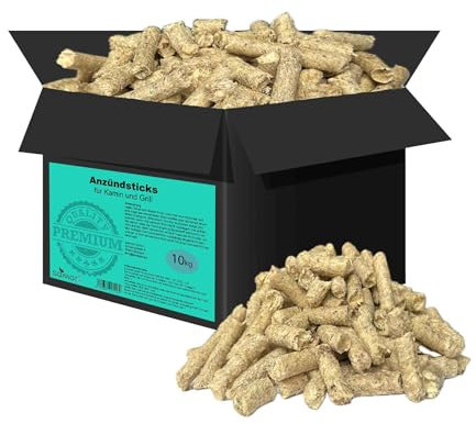 Samore 10 kg Anzünder Anzündsticks Feuersticks Ideal für für Grill/Kamin/Ofen - Anzündbrikettsticks Kaminanzünder aus Öko Holz-Wolle und Wachs - schnell und umweltfreundlich
