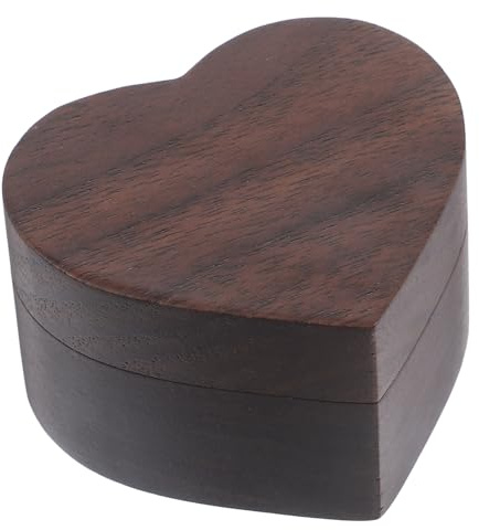 LIFKOME Schmuckschatulle Aus Holz in Herzform Aufbewahrungsbox Für Hochzeiten Elegante Box Für Heiratsantrag Und Verlobung