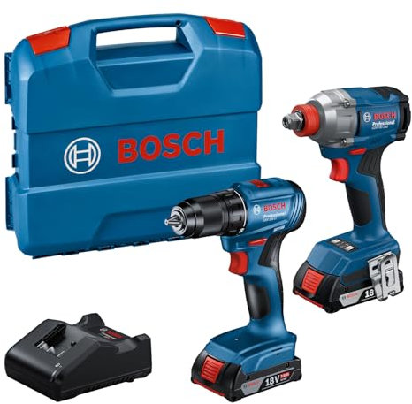 Bosch Professional Bosch 18 V - Akku-Schlagschrauber GDX 18V-285 und Akku-Bohrschrauber GSR 185-LI (2 GBA 18V 2.0Ah, Ladegerät GAL 18V-20, Koffer)