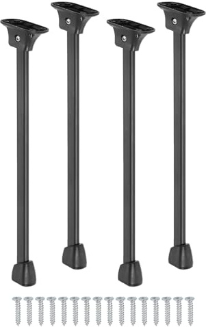 QUARKZMAN Klapptischbeine, 4 Stück 32,7 cm (13) Metall Klappbare Tischmöbelbeine mit Gummischutz Laptop Schreibtischbeine Ersatzbeine für Schrank Sofa Stuhl Bett, Schwarz