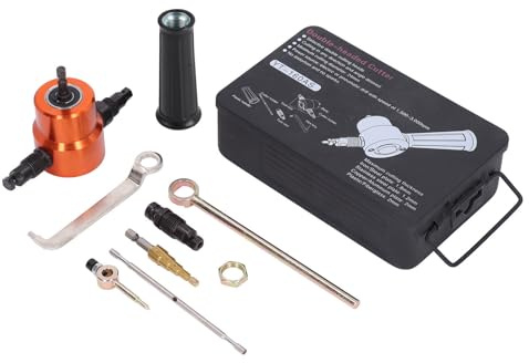 Gearwell Double Head Cutter, Sheet Metal Cutter, Steel Nibbler, 360° Attachment YT-160AS for Roofing Metal Work, Air Conditioning Duct Cutting