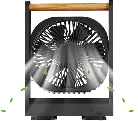 Sghtil Ventilador de pie, ventilador recargable de 4 velocidades ajustables, accesorios de cubículo de bajo ruido con potente flujo de aire para el hogar, estudio, dormitorio