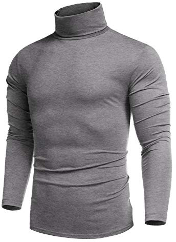 COOFANDY Pull Homme Col Roulé Ajusté T-Shirt Manches Longues Thermal sous-Pull Basique Pullover Pulls Chauds