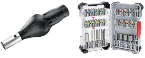 Bosch Grillgebläse-Aufsatz für IXO Akkuschrauber + 43x Extra Hard Schrauberbit-Set, 43‑tlg. (197 x 110,5 mm, Professional Zubehör Schraubendreher, Bohrschrauber)