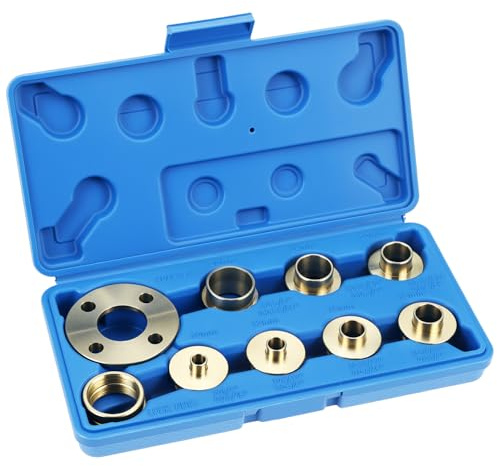 QWORK 10 st mall router guide set med motmutteradapter, för mångsidiga fräsapplikationer