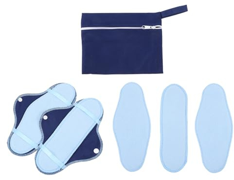 COHEALI Juego de 8 Compresas Menstruales Lavables de Vellón Polar, Toallas Sanitarias Reutilizables a Prueba de Fugas para Uso Diurno y Nocturno, Adecuado para Cuidado Postparto y Uso