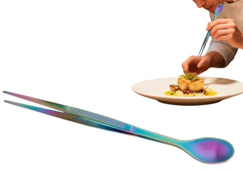 Cuchara De Degustación De Acero Inoxidable - 2 En 1, Mini Cuchara De Degustación, Palillos, Pinzas Para Profesionales, Apasionados De La Pastelería, Principiantes, Preparación De Comidas, Sopas