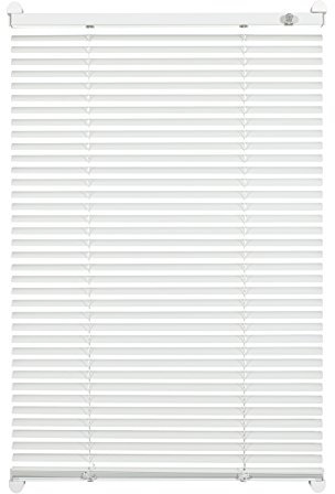 Gardinia Alu-Jalousie zum Klemmen, Sicht-, Licht- und Blendschutz, Alle Montage-Teile inklusive, Aluminium-Jalousie mit 2 Bedienschienen, Weiß, 50 x 130 cm (BxH), 33425