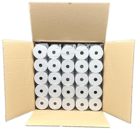 Lot de 200 Bobines, rouleau papier thermique grande capacité 57 x 60 x 12 Rouleaux papier pour calculatrices imprimantes et caisses enregistreuses, et cartes bancaires 44 mètres de longueur !
