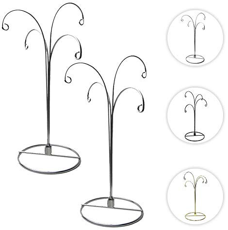 HOHIYA 2 Stücke Ornament Ständer Weihnachten Aufhänger für Weihnachtsbaumschmuck Weihnachten Christbaumschmuck Weihnachtsdeko Silber Metall