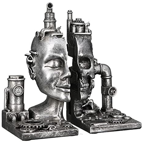 Casablanca Buchstütze - Steampunk Skull - 2 Fach Sortiert
