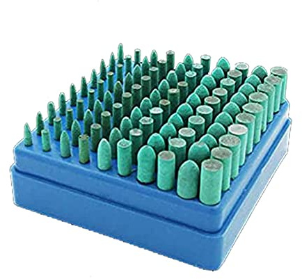 𝐋𝐮𝐨 𝐤𝐞 100 Pcs Rubber Polishing Kits, 1/8'' Shank Silicone Rubber Polishing Bits Buffing Tips Sets for Dremel Rotary Tools