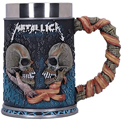 Nemesis Now Metallica Chope Sad But True 15,5 cm, en résine, Bleue, Produit sous Licence Officielle Metallica, inspirée de l'œuvre d'art Pushead, coulée dans la Meilleure résine, habilement Peinte à