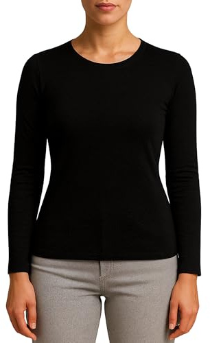 Valko Camiseta Termica Mujer Manga Larga – Camiseta Interior Suave y Elástica con Interior Afelpado – Ropa Termica Mujer Invierno