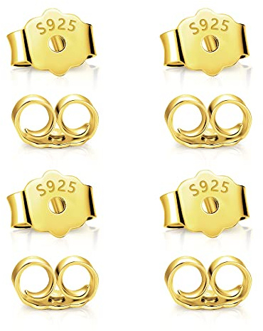 ALEXCRAFT Lote Cierres Mariposa Plata Oro para Pendientes DIY | Lote Cierre de Pendiente Mariposa Butterfly Back Seguro Chapado en Plata y Oro para Crear Joyas y Pendientes DIY