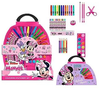 Minnie Mouse Malset 50-Teilig - Enthält Marker Stifte, Wasserfarben und Buntstifte - Mit Schere und Lineal - Original Produkt in Spanien Designed