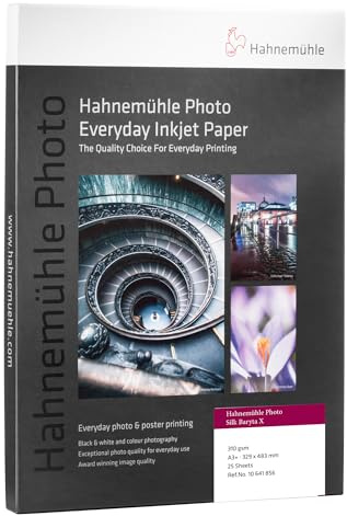 Hahnemühle Photo Silk Baryta X, zellulosebasiertes Inkjet-Papier mit 310 g/m², seidenmatt, weiß (329 x 483 mm)
