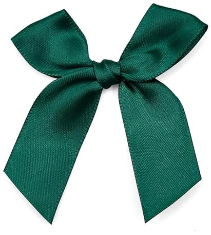 300 Stück Mini Satinband Schleifen, 6cm Satin Band Deko Schleifen Mini-Schleifen Klein Satin Band Schleife für Nähen,Scrapbooking,DIY Basteln Hochzeit Valentinstag Geschenkschleifen -dunkelgrün