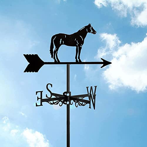Veleta de Caballo Creativa, decoración de Animales, Veleta de Viento de Acero Inoxidable, Veleta Duradera, Granja al Aire Libre, jardín, Patio, Adorno de Techo
