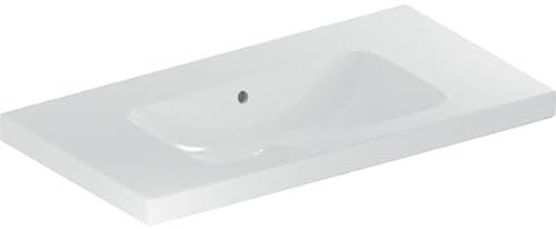Geberit iCon Light Waschtisch, 90 cm x 48 cm, ohne Hahnloch, mit Überlauf,501840, 501.840.00.4, Farbe: Weiß